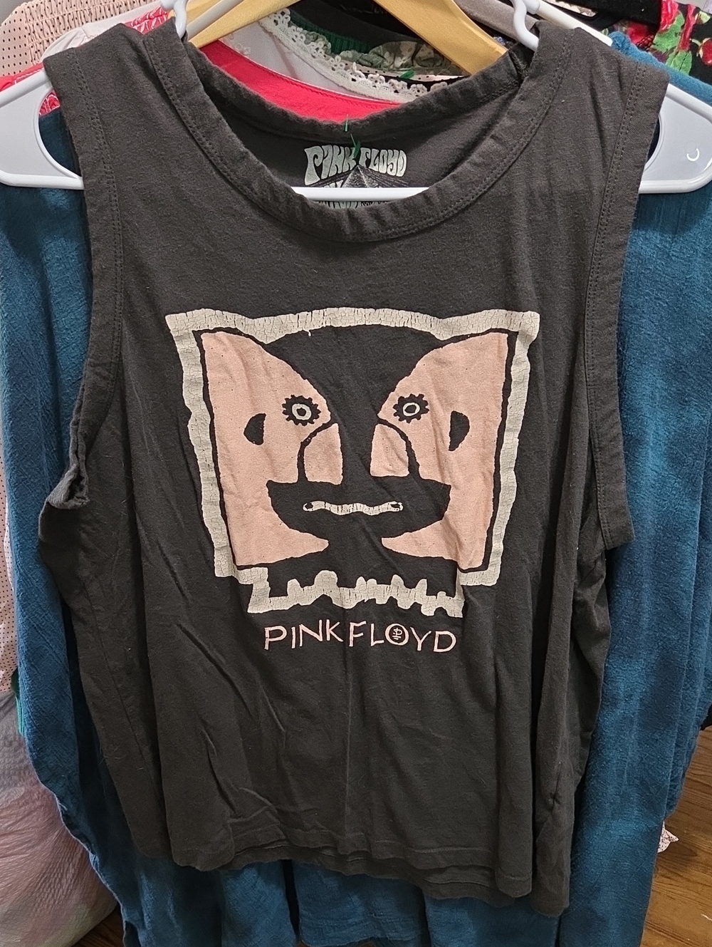 Pink Floyd 1994 Black Tank Top with Pale Pink Graphic